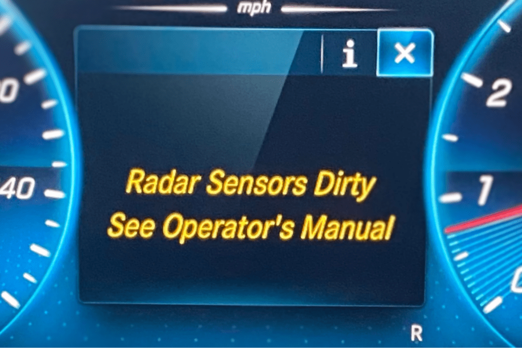 Radar sensors dirty see owner's manual