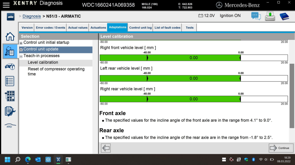 W221 Airmatic Calibration