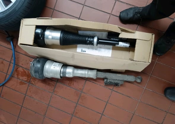Suspension fault and engine light on