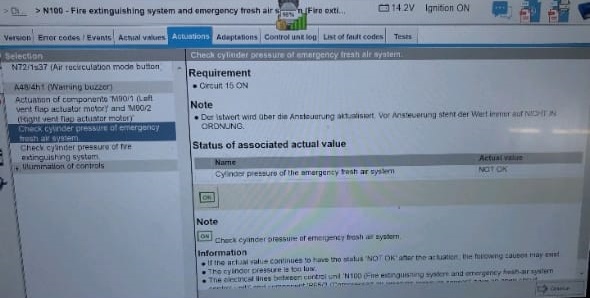 Check Emergency Fresh Air System