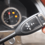 Close-up of Mercedes PRND gear selector used for diagnosing transmission issues